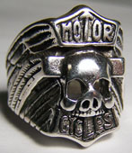 HOGG /PIG MOTOR CYCLE DELUXE SILVER BIKER RING