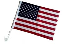 DELUXE CAR WINDOW AMERICAN FLAGS * CLOSEOUT * 1 EA