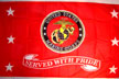 MARINES SERVED WITH PRIDE 3 X 5 usmc military FLAG