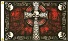 CELTIC SKULL CROSS DELUXE 3'X5' FLAG