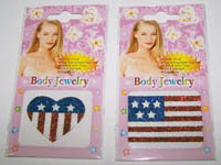 AMERICAN FLAG BODY JEWELS - CLOSEOUT NOW 25 CENTS EA
