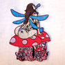 FAIRY ON MUSHROOMS EMBROIDERED BIKER PATCH - CLOSEOUT 1.25 EA