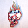 OPEN HEAD SKULL DICE EMBROIDERED BIKER PATCH