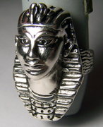 EQYPTIAN PHARAOH TOMB DELUXE SILVER BIKER RINGS