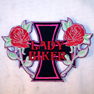 LADY BIKER ROSES EMBROIDERED PATCH