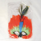 LARGE FEATHER MASKS WITH PEACOCK FEATHERS  -*CLOSEOUT $1 EA