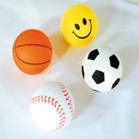 ASSTORED SQUEESE STRESS BALLS -* CLOSEOUT NOW 50 CENTS EA