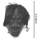 SHRUNKEN  HEAD WITH BLACK HAIR
