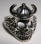 VIKING WITH HORN  HELMET BIKER RINGS