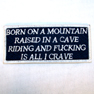 BORN ON A MOUNTAIN EMBROIDERED BIKER PATCH