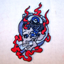 BIKE ENGINE SKULL EMBROIDERED BIKER PATCH