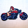GIRL ON MOTORCYCLE EMBROIDERED BIKER PATCH