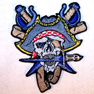 PIRATE BLUE EMBROIDERED BIKER STYLE PATCH
