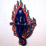 REAPER FLAMES EMBROIDERED BIKER STYLE PATCH