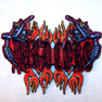 HARD CORE NEEDLES FLAMES EMBROIDERED BIKER PATCH