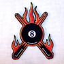 EIGHT BALL STICKS EMBROIDERED BIKER STYLE PATCH