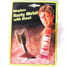 TRICK RUSTY METAL ARROW W FAKE BLOOD -* CLOSEOUT 25 CENTS EA