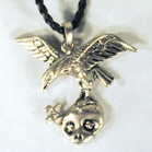 EAGLE SKULL AND CROSS ROPE NECKLACE - NOW ONLY 50 CENTS EA