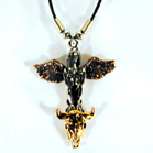 3D MULTICOLOR LADY WITH WINGS AND COW SKULL ROPE NECKLACE -NOW $1