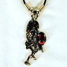 DANCING WARRIOR WITH CRYSTAL ROPE NECKLACE   *- CLOSEOUT 50 CENTS