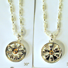 ASSORTED SILVER SPINNING CAR RIM NECKLACES - CLOSEOUT $ 1 EA