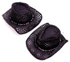 BLACK COLOR WOVEN COWBOY HATS *- CLOSEOUT NOW $ 5 EA