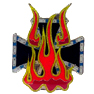 IRON CROSS WITH FLAMES HAT /JACKET PIN'S