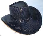 BLACK SEQUIN COWBOY HAT