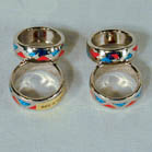 TURQUOISE & CORAL BAND RINGS *- CLOSEOUT $1  EA