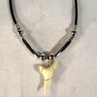 LARGE SHARK TOOTH WITH SILVER BEADS ROPE NECKLACE