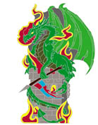 GREEN DRAGON HAT / JACKET PIN *- CLOSEOUT NOW 50 CENTS EACH