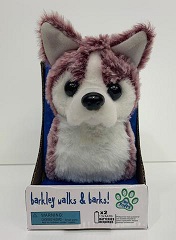 RED Walking Barking Cute Fluffy Toy Husky Dog with BATTERIES