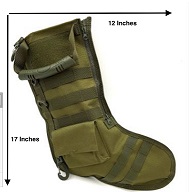 Tactical Military Style CHRISTMAS Stocking with Zippers and Pocke