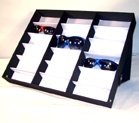 18 PAIR HORIZONTAL STANDUP COVERED SUNGLASS TRAY