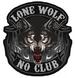 LONE WOLF NO CLUB 5 INCH PATCH