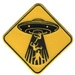 4 x 4 Ufo Alien Abduction Embroidered Patch ( piece)