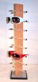 WOODEN BROWN 8 PAIR SUNGLASS RACK *- CLOSEOUT NOW $18 EA