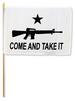 COME AND TAKE IT RIFLE GUN 12 X 18  FLAG ON A STICK