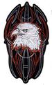 JUMBO PINSTRIPE EAGLE HEAD 10 IN EMBROIDERED PATCH