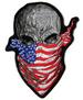 AMERICAN FLAG BANDANA SKULL 4 IN EMBROIDERED PATCH