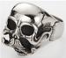 SKULL HEAD WITH HANDLE BAR MUSTACHE STAINLESS STEEL BIKER RING