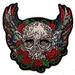 INHOUSE SKULL GUNS & ROSES EMBROIDERED 4 IN PATCH