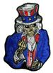 UNCLE SAM POSTER FLIPPING MIDDLE FINGER BIKER 5 IN EMBROIDERIED P