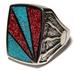 NATIVE STYLE SUNRISE INLAYED DELUXE BIKER RING * CLOSEOUT $ 3.75