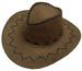 LIGHT BROWN HEAVY LEATHER STYLE WESTERN  COWBOY HAT