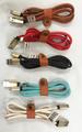REAL LEATHER ASST COLORS MIRCO USB ANDROID CELL PHONE CHARGER COR