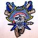 PIRATE BLUE EMBROIDERED BIKER STYLE PATCH