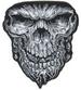 REAPER SKULL FACE 6 INCH EMBROIDERED PATCH