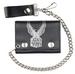 RIDE TO LIVE EAGLE WINGS UP  LEATHER TRIFOLD WALLET W CHAIN
