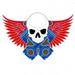PISTON SKULL WINGS HAT / JACKET PIN *- CLOSEOUT NOW 50 CENTS EACH
